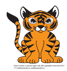How to draw a Cartoon Tiger Cub step 6